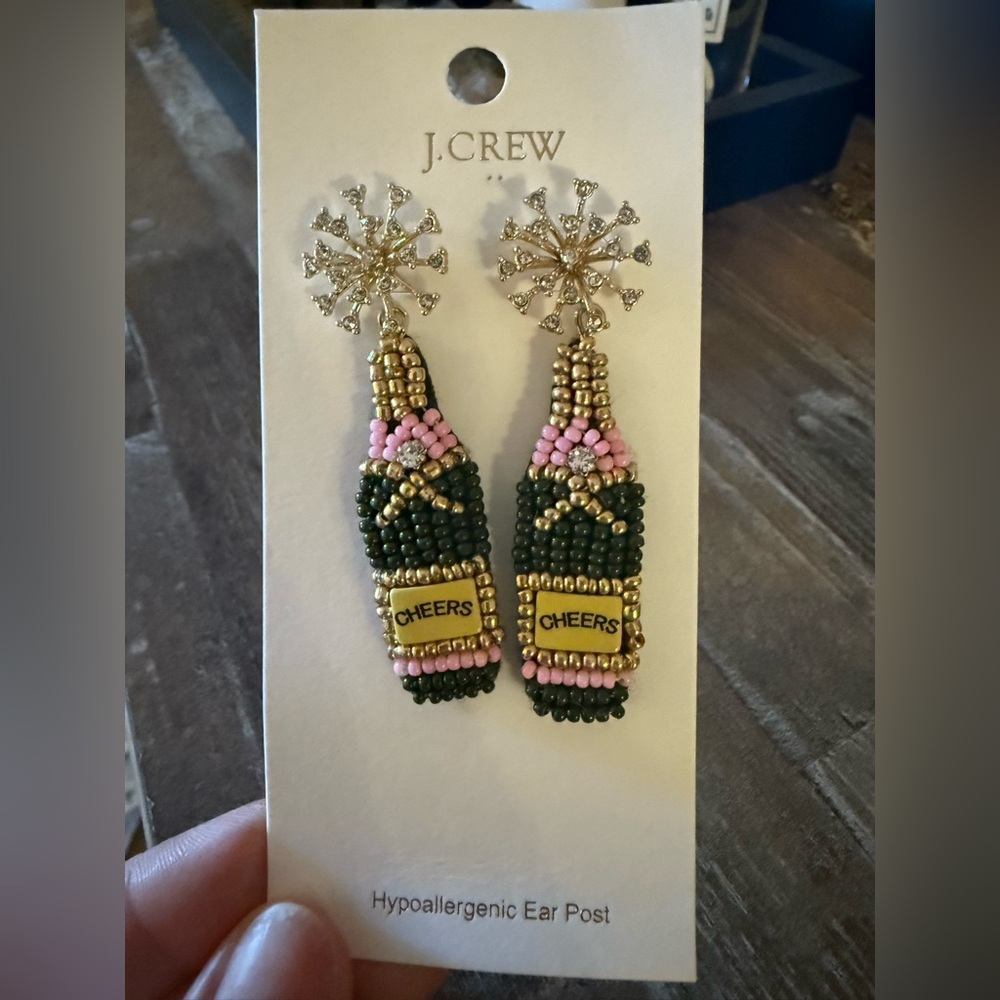 J. Crew Pink and Gold Beaded Earrings